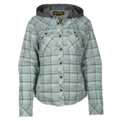 Klim Women's Upland Insulated Flannel Shirt -Klim Sales Store 3682 000 Monument 20Gray 20 20Wintermint 03