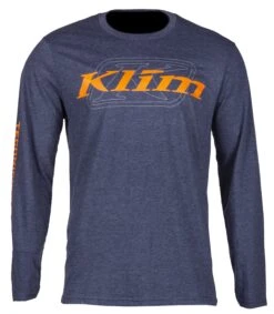 Klim K Corp Long Sleeve Tees -Klim Sales Store klim k corp long sleeve tees mens casual klim heathered navy strike orange sm 509240