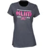 Klim Ladies Kute Corp SS T-Shirt - Charcoal / Knockout Pink -Klim Sales Store klim ladies kute corp ss t shirt charcoal knockout pink