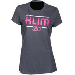 Klim Ladies Kute Corp SS T-Shirt - Charcoal / Knockout Pink