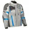 Klim Badlands Pro Gore-Tex Textile Jacket - Cool Gray / Electric Blue Lemonade -Klim Sales Store klim badlands pro textile jacket cool grey electric blue lemonade