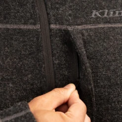Klim Bighorn Canyon Wool Fleece 1/4 Zip Pullover - Black Heather -Klim Sales Store klim bighorn canyone wool fleece 1 4 zip black heather detail2
