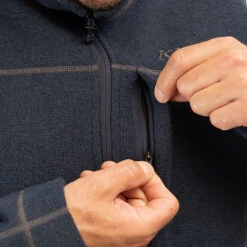 Klim Bighorn Canyon Wool Fleece 1/4 Zip Pullover - Dress Blues Heather -Klim Sales Store klim bighorn canyone wool fleece 1 4 zip dress blues heather detail2