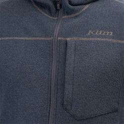 Klim Bighorn Canyon Wool Fleece Hoodie - Dress Blues Heather -Klim Sales Store klim bighorn canyone wool fleece hoodie dress blues heather detail4