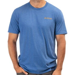 Klim Discovery Tri-Blend T-Shirt - Royal Frost / Golden Brown