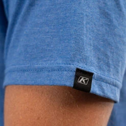 Klim Discovery Tri-Blend T-Shirt - Royal Frost / Golden Brown -Klim Sales Store klim discovery tri blend t shirt heathered royal golden brown lifestyle4