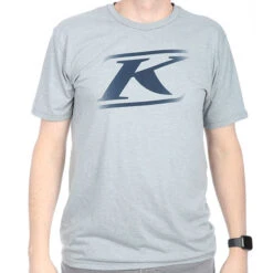 Klim Drift Tri-Blend T-Shirt - Heathered Grey / Dress Blue