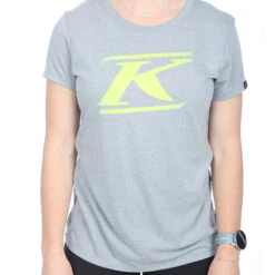 Klim Ladies Drift Tri-Blend T-Shirt - Heathered Grey / Hi-Vis