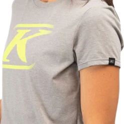 Klim Ladies Drift Tri-Blend T-Shirt - Heathered Grey / Hi-Vis -Klim Sales Store klim drift tri blend t shirt heathered grey hi vis detail2