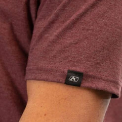 Klim Drift Tri-Blend T-Shirt - Maroon Frost / Dress Blue -Klim Sales Store klim drift tri blend t shirt maroon frost dress blues lifestyle3