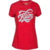 Klim Ladies Script T-Shirt - Classic Red / Crystal Blue