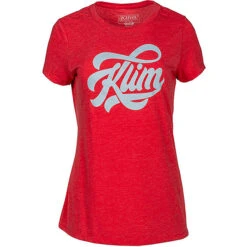 Klim Ladies Script T-Shirt - Classic Red / Crystal Blue