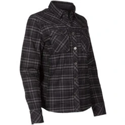 Klim Ladies Upland Flannel Shirt - Black / Asphalt -Klim Sales Store klim ladies upland flannel shirt black asphalt detail2