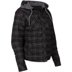 Klim Ladies Upland Insulated Flannel Shirt - Black / Asphalt -Klim Sales Store klim ladies upland insulated flannel shirt black asphalt detail2