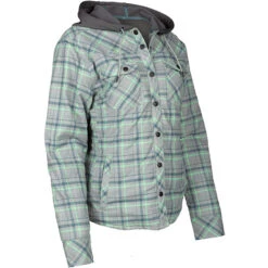 Klim Ladies Upland Insulated Flannel Shirt - Monument Grey / Wintermint -Klim Sales Store klim ladies upland insulated flannel shirt monument grey wintermint detail2