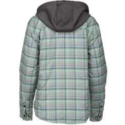 Klim Ladies Upland Insulated Flannel Shirt - Monument Grey / Wintermint -Klim Sales Store klim ladies upland insulated flannel shirt monument grey wintermint detail4