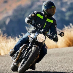 Klim Induction Pro Textile Jacket - Asphalt / Hi Vis -Klim Sales Store klim textile jacket induction pro asphalt hi vis lifestyle9