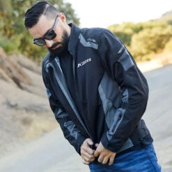 Klim Induction Textile Jacket - Stealth Black -Klim Sales Store klim textile jacket induction black lifestyle6