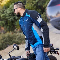 Klim Induction Textile Jacket - Navy Blue 7 Klim Induction Textile Jacket - Navy Blue -Klim Sales Store klim textile jacket induction navy blue lifestyle1