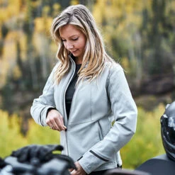 Klim Ladies Marrakesh Textile Jacket - Cool Grey -Klim Sales Store klim textile jacket ladies marrakesh cool grey lifestyle3