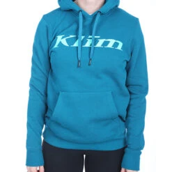 Klim Ladies Pullover Hoodie - Deep Lagoon / Electric Green